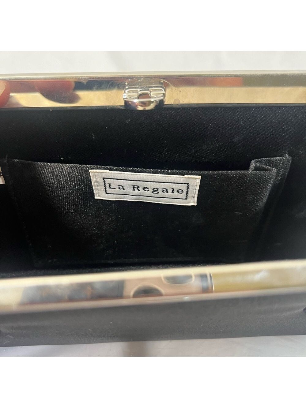 La Regale Small Black  Satin purse - Picture 6 of 7